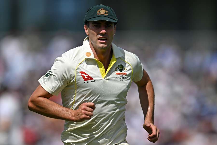 Australia's Pat Cummins in the field on day two of the fourth Ashes cricket Test