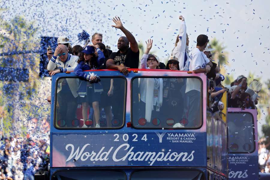 I Los Angeles Dodgers festeggiano il titolo 