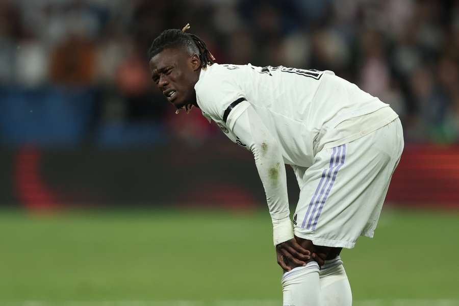 Camavinga, tocado tras un choque en el Real Madrid-Getafe