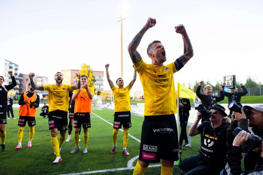 KuPS celebrate qualifying for the league phase KuPS celebrate qualifying for the league phase