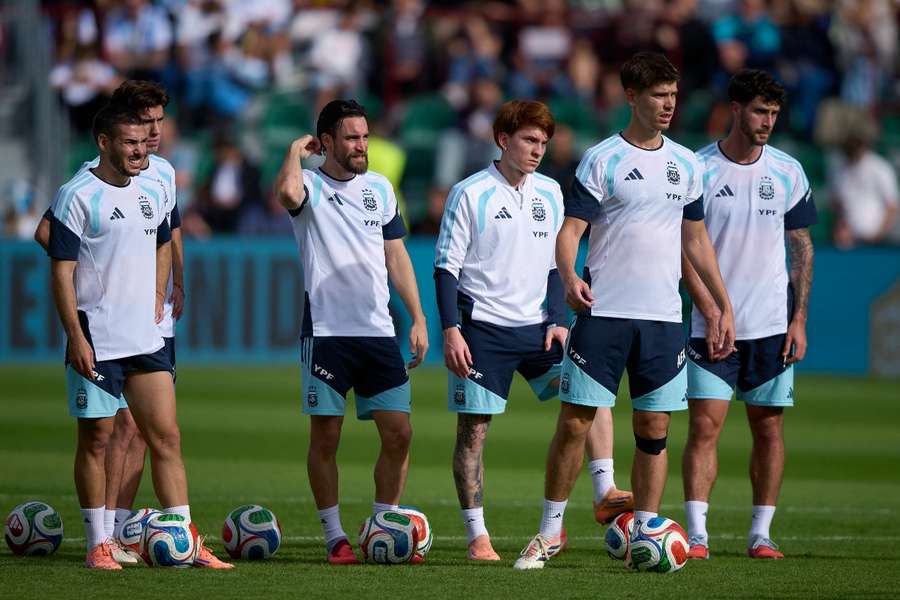 Los jugadores de Argentina, en su entrenamiento en Elche en noviembre
