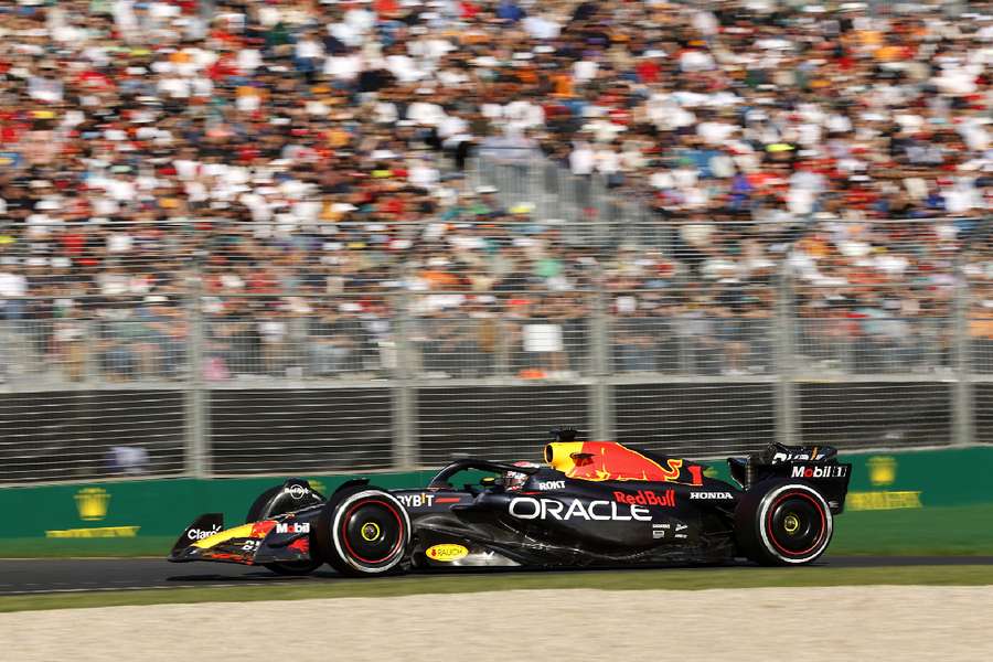 Verstappen in action during the race