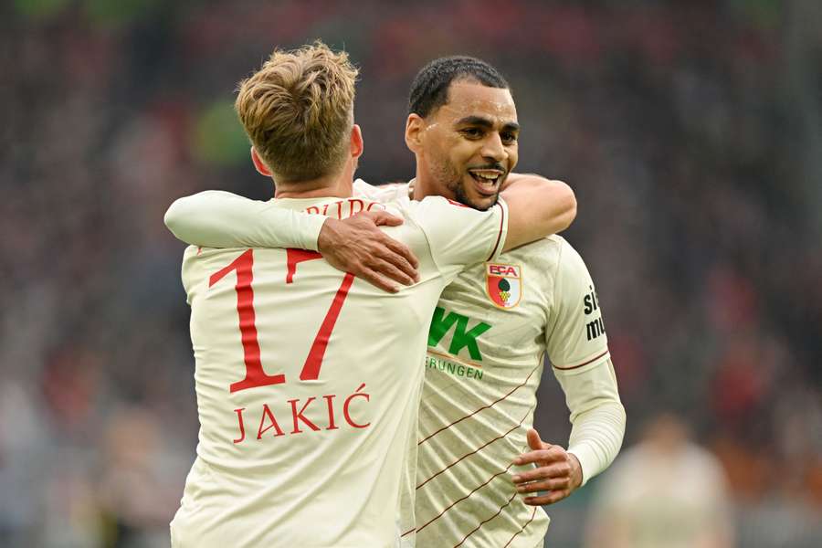 Claude Maurice celebrates for Augsburg