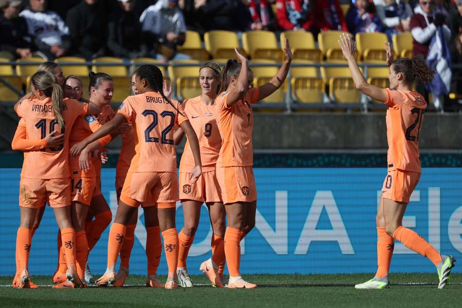 The Netherlands celebrate against the USA