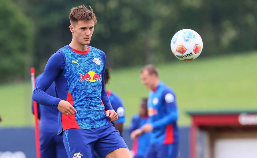 Benjamin Sesko im Leipzig-Training Benjamin Sesko im Leipzig-Training