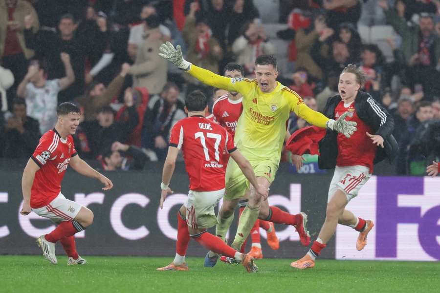 Benfica's Anatoliy Trubin scores against Real Madrid