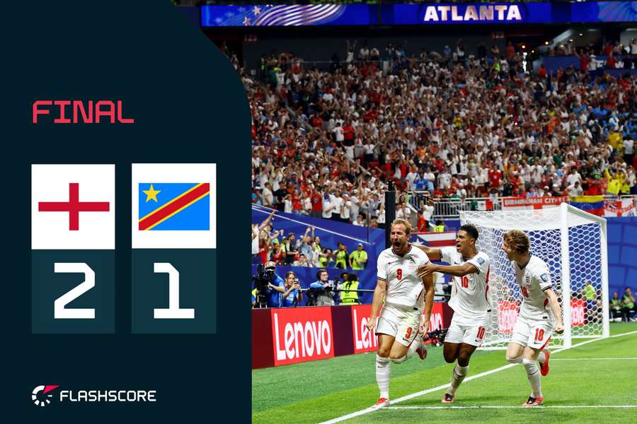 Inglaterra y la RD Congo jugaron su eliminatoria de 1/16 del Mundial