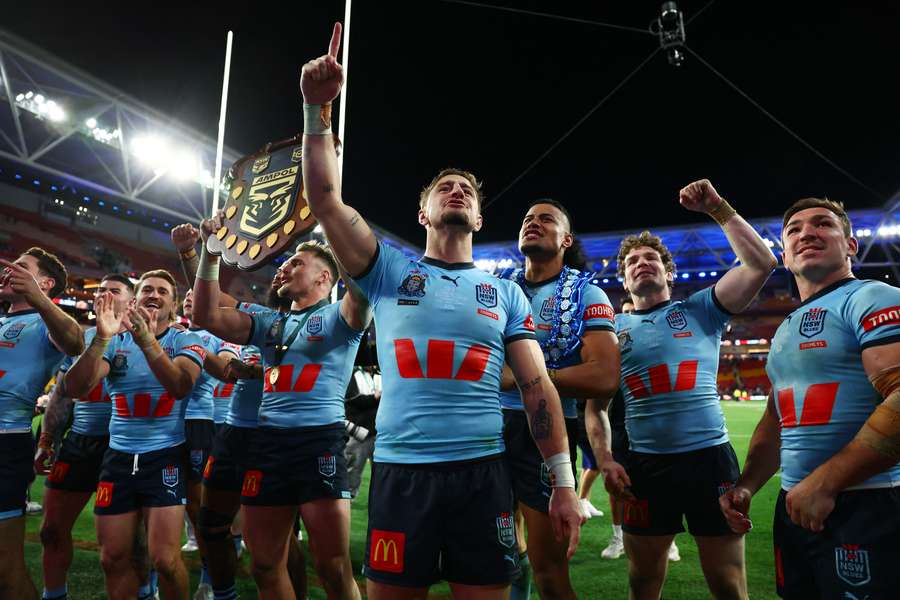 NSW celebrate their win in Brisbane