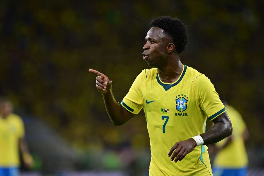 Vinicius Junior sous le maillot du Brésil lors du match amical entre le Brésil et le Panama au stade Maracanã de Rio de Janeiro, le 31 mai 2026. Vinicius Junior sous le maillot du Brésil lors du match amical entre le Brésil et le Panama au stade Maracanã de Rio de Janeiro, le 31 mai 2026.