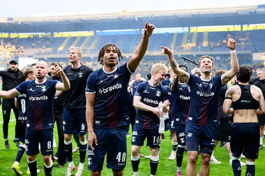 Jucătorii lui Aarhus sărbătoresc titlul