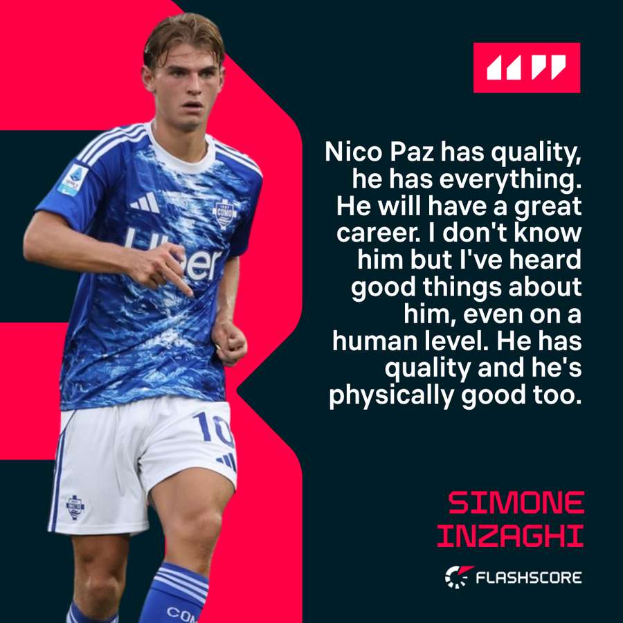 Simone Inzaghi on Nico Paz