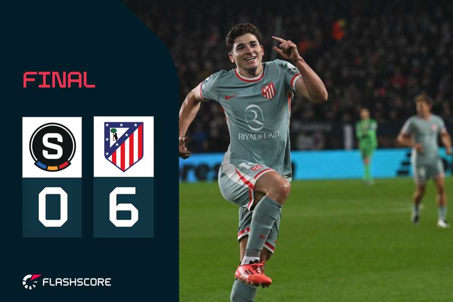 El Atlético, goleando en Praga