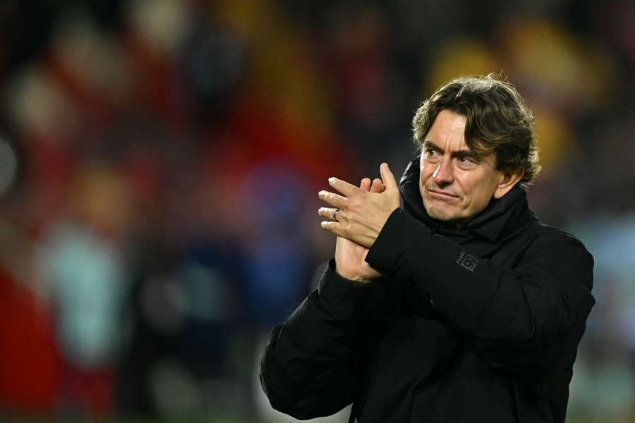 Frank on the touchline during Brentford's clash with Arsenal