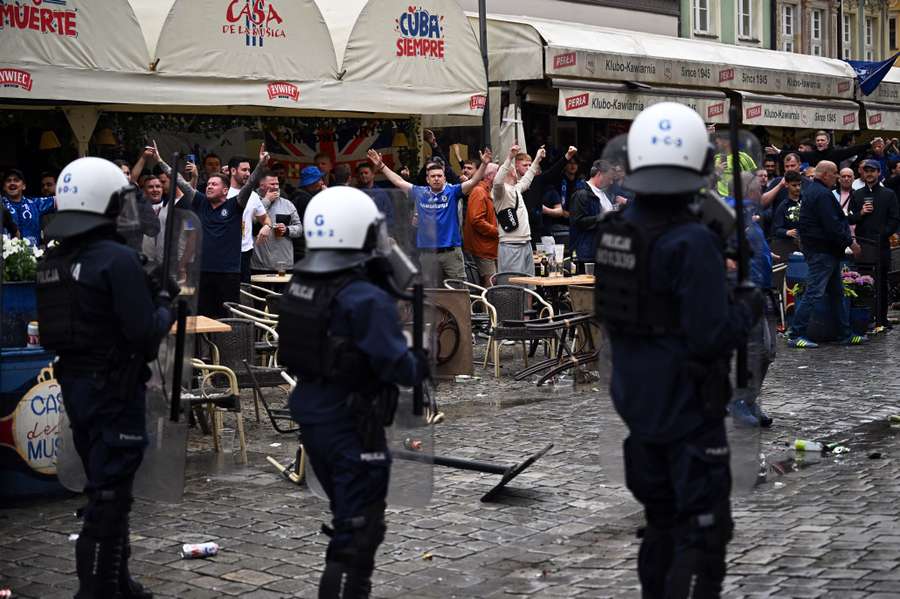 Betis and Chelsea supporters clash before Conference League final