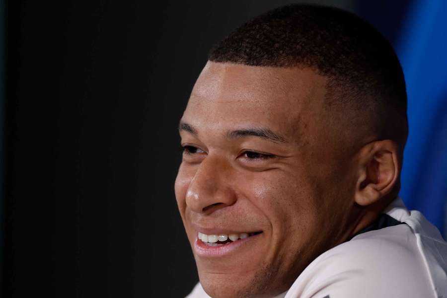 Kylian Mbappé en conférence de presse mardi.