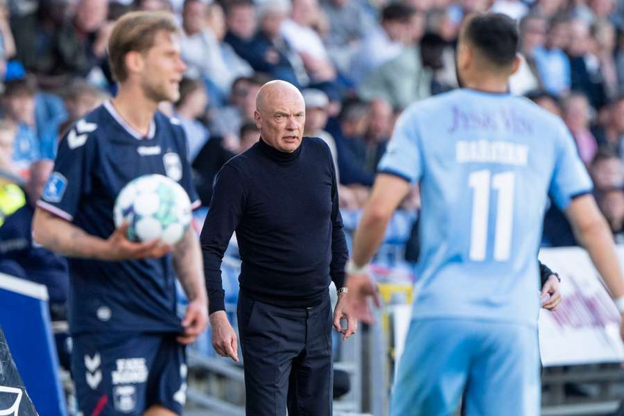 AGFs cheftræner Uwe Rösler under superligakampen mellem Randers FC og AGF i Randers