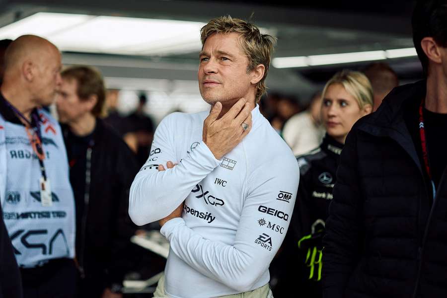 Brad Pitt at Silverstone for filming of F1 movie