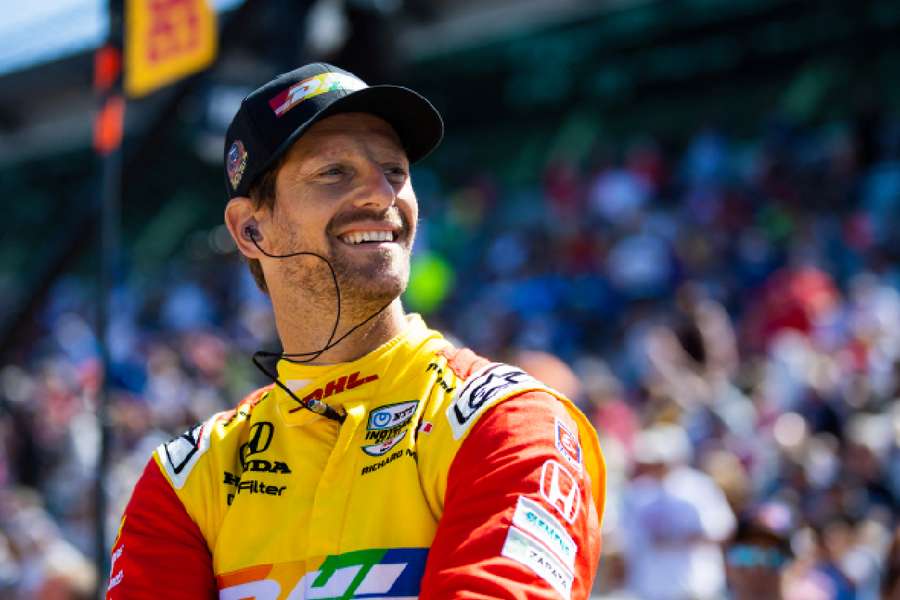 Romain Grosjean during Carb Day practice for the Indianapolis 500 