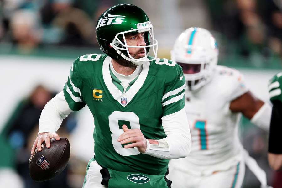 Aaron Rodgers, lors d'un match avec les Jets.