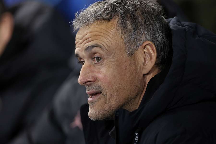 Luis Enrique, en un partido del PSG.