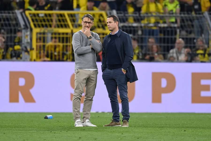 Kovac (l.) und Ricken hoffen auf einen Sieg in Aserbaidschan Kovac (l.) und Ricken hoffen auf einen Sieg in Aserbaidschan