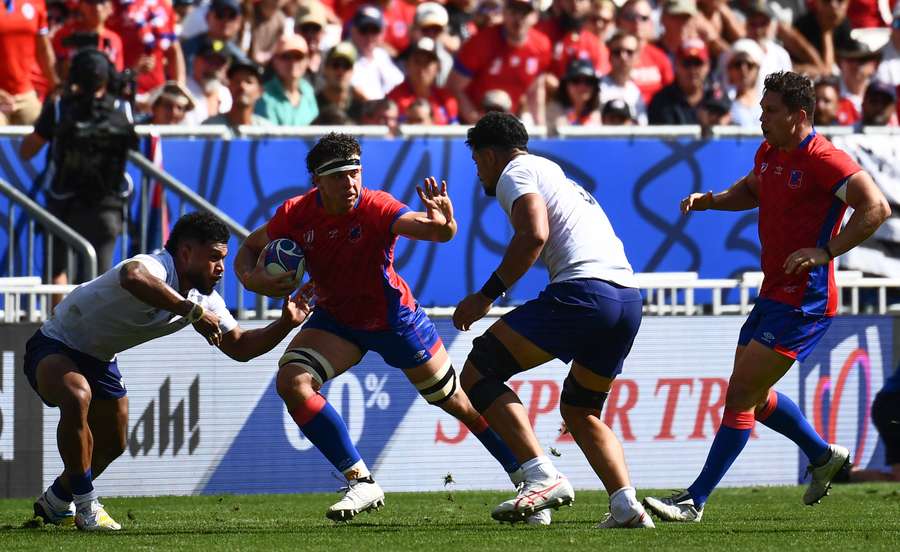 Chile blindside flanker Martin Sigren against Samoa