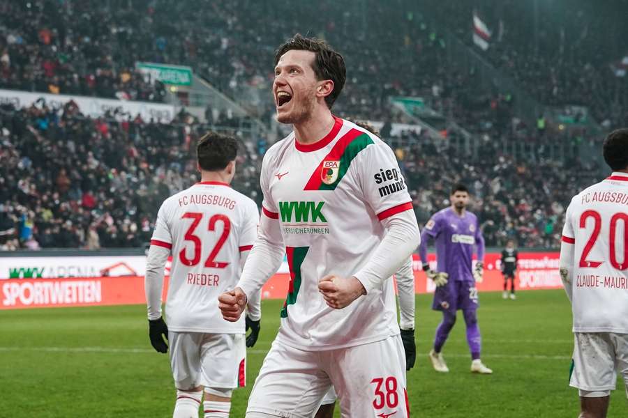 Michael Gregoritsch celebrates his stunning performance against St.Pauli 