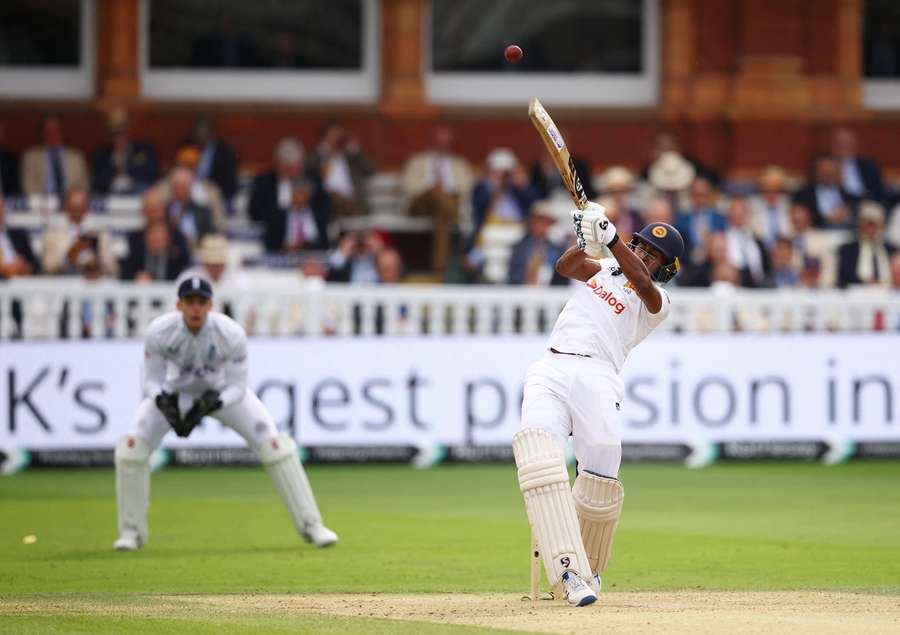 Sri Lanka's Kamindu Mendis in action