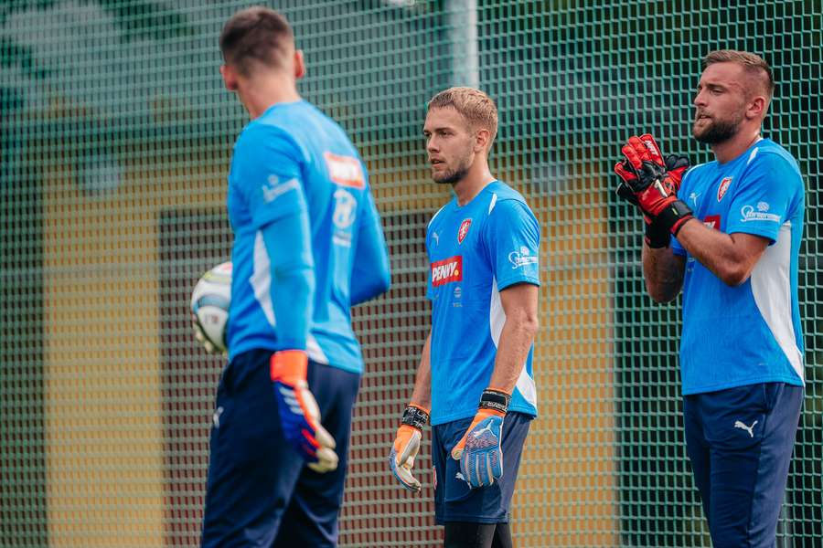 Gólmanské trio na aktuálním reprezentačním srazu.