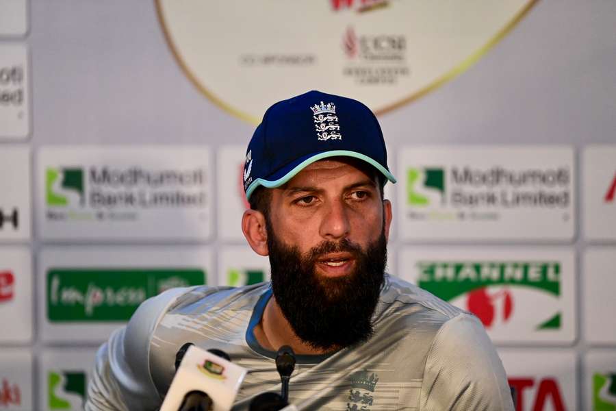 Moeen Ali speaks to the media ahead of England's match with Bangladesh