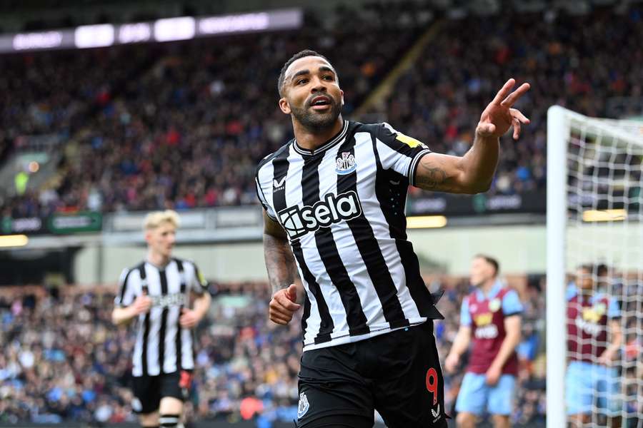 Callum Wilson of Newcastle United celebrates scoring his team's first goal 