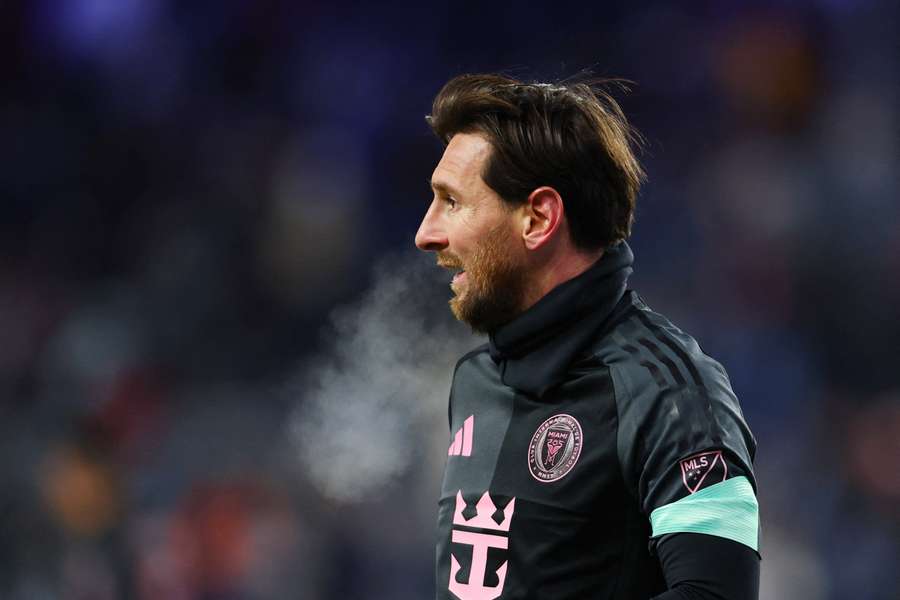 Lionel Messi durante un partido helado en Kansas City