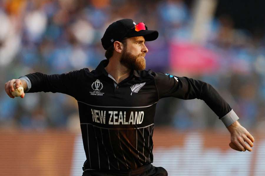 New Zealand's Kane Williamson in action fielding