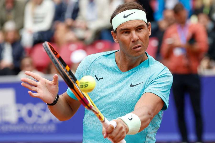 Rafa Nadal podczas meczu deblowego z Bastad