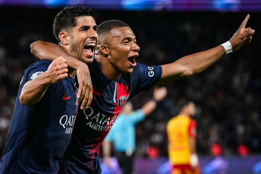 Both Marco Asensio and Kylian Mbappe scored for PSG against Lens