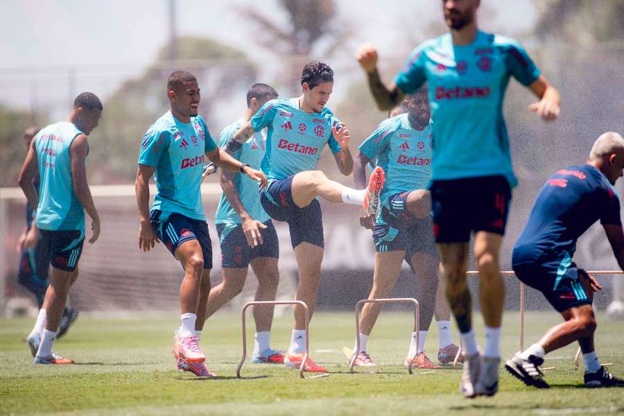 Pedro em treino no Ninho do Urubu Pedro em treino no Ninho do Urubu