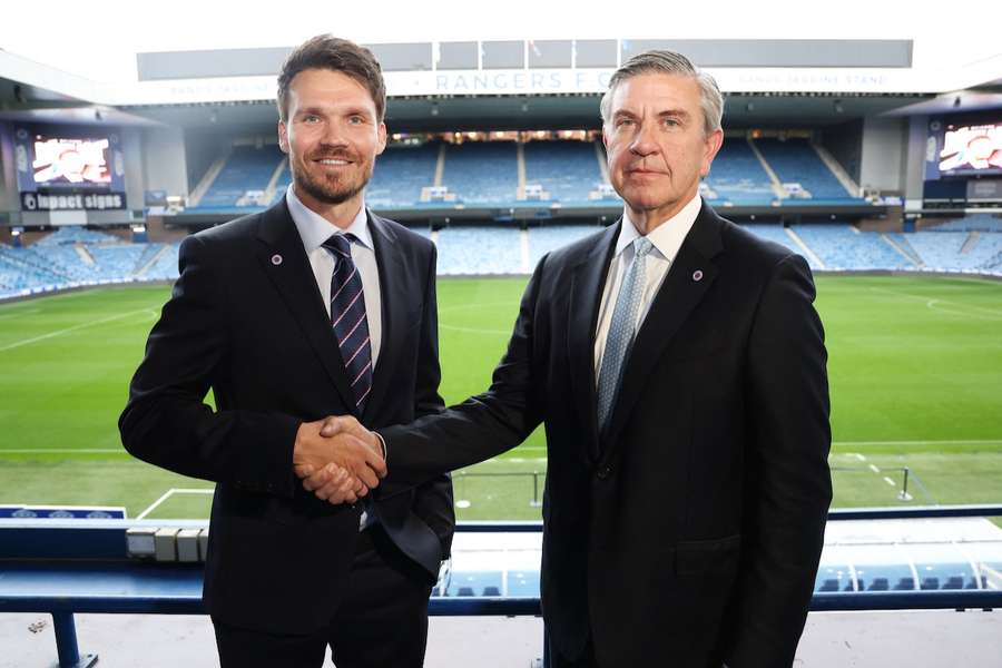 Danny Röhl bei seiner Vorstellung bei den Glasgow Rangers