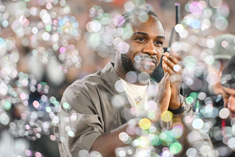 Michail Antonio applauds fans in an emotional return during the Premier League match between West Ham and Newcastle 