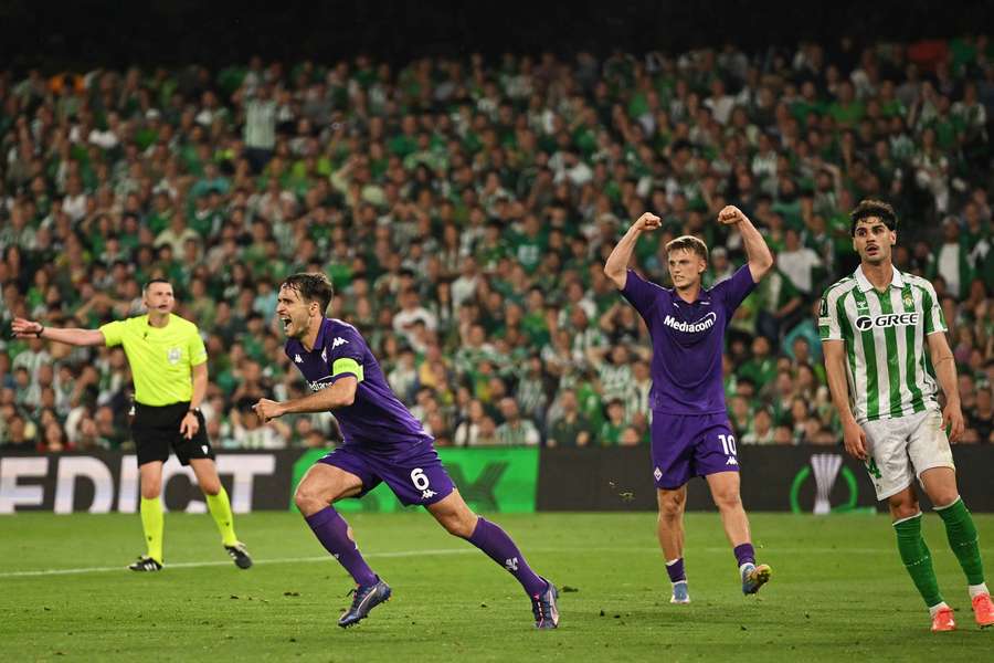 Luca Ranieri, exultante tras marcar al Betis Luca Ranieri, exultante tras marcar al Betis