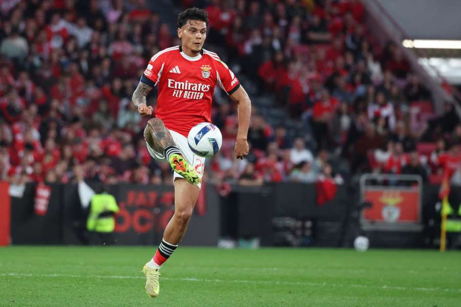 Richard Ríos ao serviço do Benfica