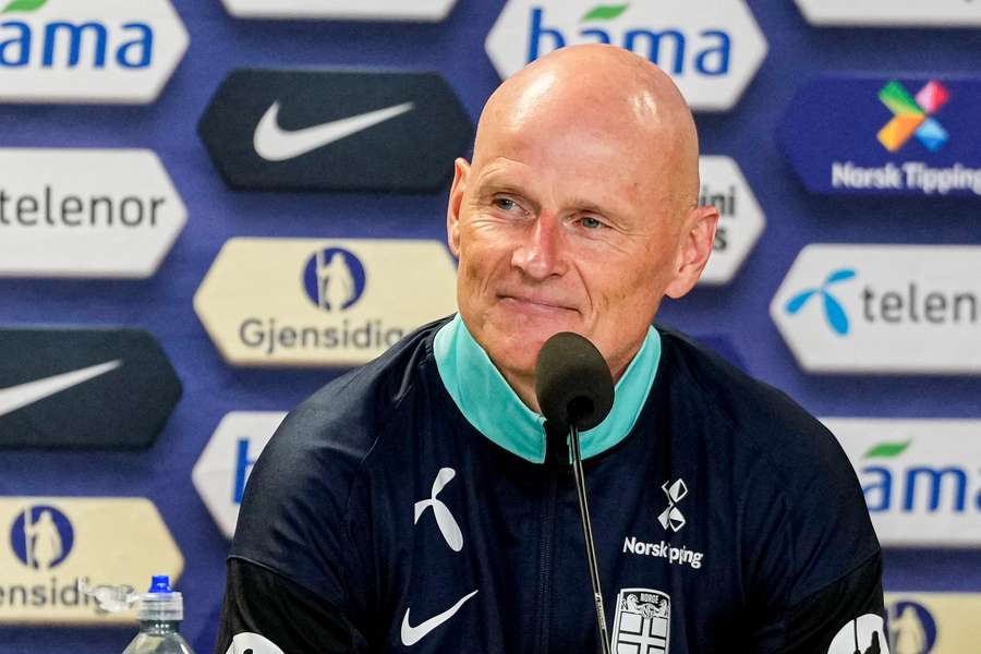 Stale Solbakken during a press conference Stale Solbakken during a press conference