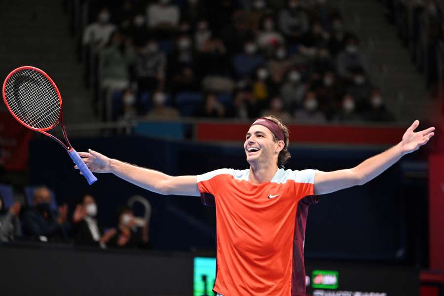 Fritz celebrates his Tokyo Open win