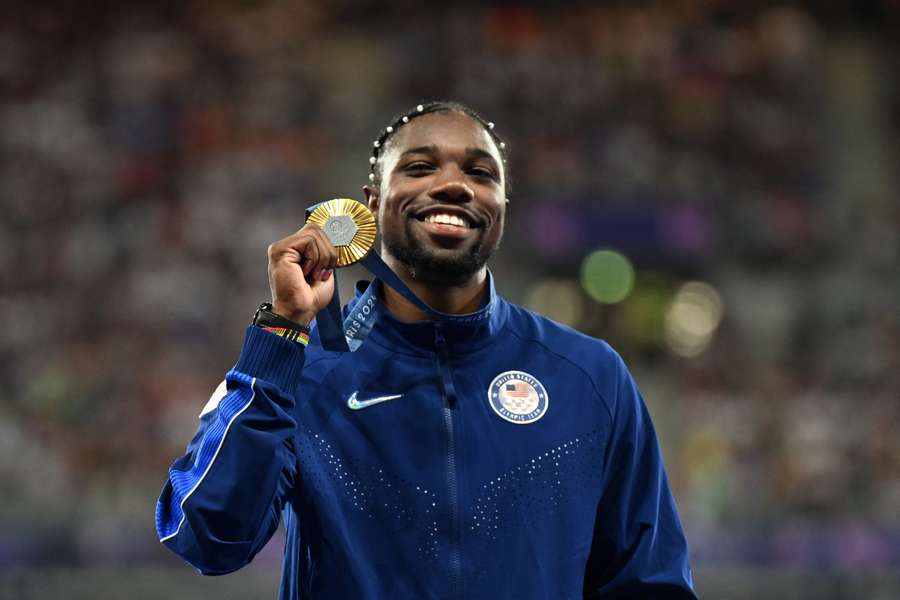 Noah Lyles celebra uma vitória icónica nos 100 metros