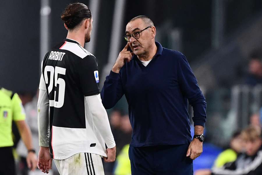 Maurizio Sarri e Adrien Rabiot ai tempi della Juve