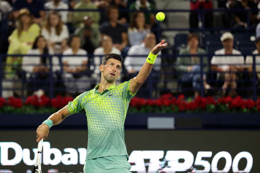 Djokovic in actie tegen Medvedev in Dubai op 3 maart