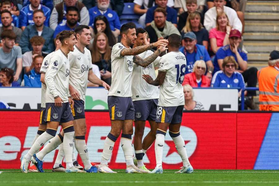 El Everton durante su último partido ante el Leicester