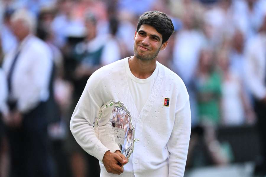 Alcaraz après sa défaite en finale de Wimbledon.