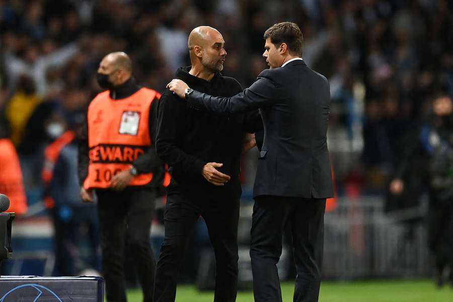 Guardiola and Pochettino post-match