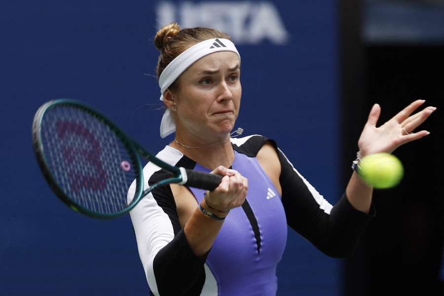 Ukraine's Elina Svitolina in action during her third round match against Coco Gauff of the US Open