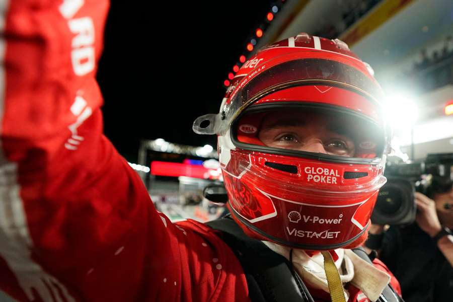 Ferrari's Monegasque driver Charles Leclerc grabbed pole position for the Las Vegas Grand Prix